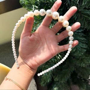 White pearl headband